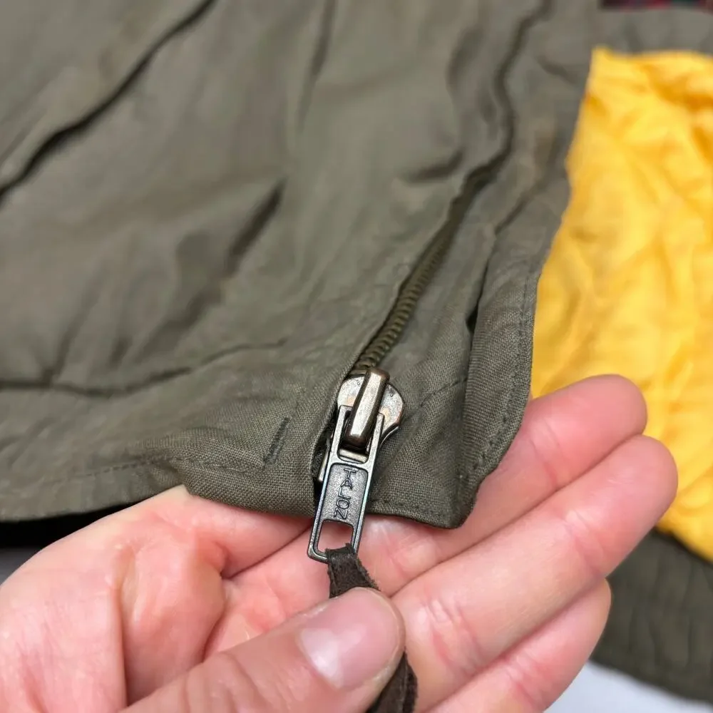 Vintage Gap Harrington Bomber Jacket Leather Collar XL Y2K Flannel Quilt Lined - Picture 6 of 14